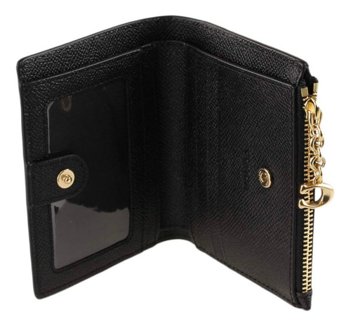Cartera Coach Snap Wallet Marrón Oscuro Liso
