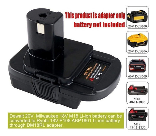 Adaptador De Batería Dm18rl Usb Para Dewalt De 20 V A Herram