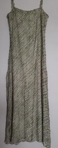 Vestido Largo De Fiesta Verde Seco (Usado)
