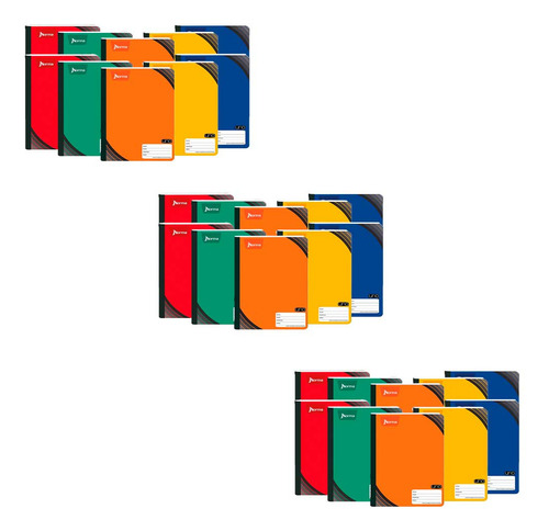 Kit 30 Cuaderno Cosido Profesional Norma Uno 7mm 100 H Color