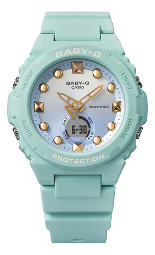Reloj Mujer Casio Bga-320-3adr Baby-g Color de la correa Verde Color del bisel Verde Color del fondo Azul