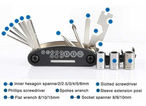 Imagen 4 de 6 de Combo Accesorios Bicicleta Bolso Portacelular + Multiherrami