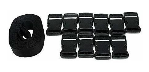 Hewnda 1 12 Pulgadas Amplia 10 Yardas Negro Nylon Heavy Sist