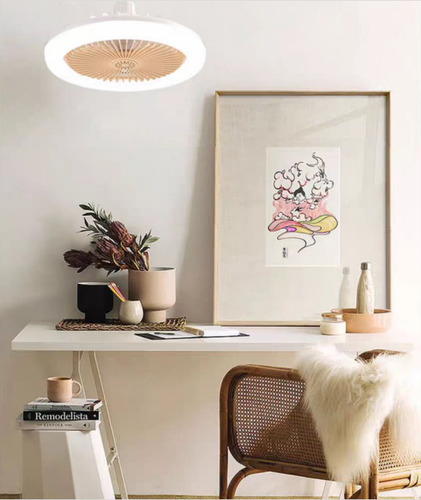 Ventilador De Techo Con Luz Led E27 Jwj Cantidad de aspas 5 Estructura Blanco Aspas Blanco Diámetro 26 cm Material de las aspas Policarbonato