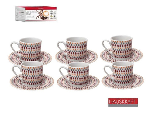 Jogo De Xícaras De Café 90ml Gotas 12 Peças Hauskraft
