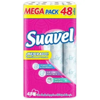 Papel Higiénico Suavel Con 48 Rollos De 200 Hojas