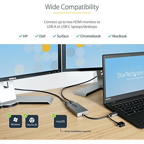 Startech.com Adaptador Usb 3.0 O Usb-c A Hdmi Dual Para Wind