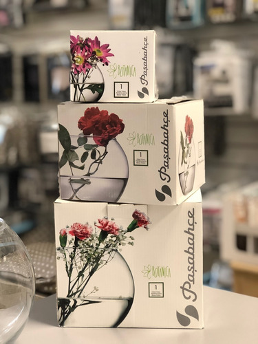 Imagen 5 de 7 de Florero Recipiente Frasco Bowl Vidrio Chico Globo Pasabahce