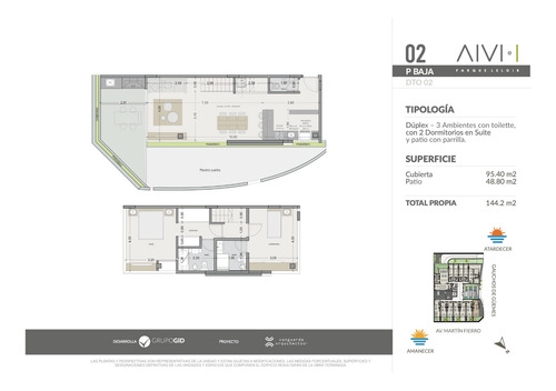 Aivi I - Parque Leloir : Duplex 3 Ambientes + Jardin