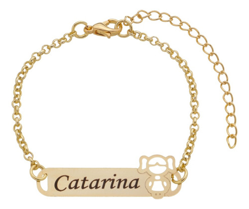 Pulseira Personalizada Com Nome Do Filho (a) Banhada A Ouro