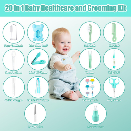 Kit De Cuidado Y Aseo Para Bebés 20 En 1 Portátil Con Cepill