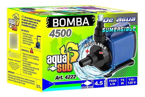 Bomba De Agua Sumergible 4.5m Pecera Estanque Fuente 4222