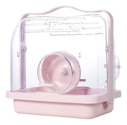 Hamster Carrier Cage Estuche De Transporte Pet Travel Rosa