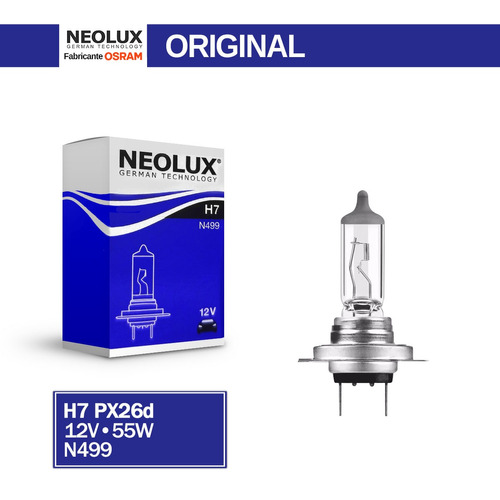 Lâmpada Halogenas Farol Osram Neolux H7 12v 55w