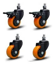 Comprar 2 Rodízios Roda Espiga Cu002Ffreio + 2 Su002Ffreio 3 Pol. 280 Kg