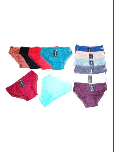 12 Piezas De Bikini De Algodón Para Dama Surtido En Tallas