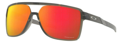 Lentes De Sol Oakley Castel Prizm Ajuste Ancho Para Hombre Color Gris Color de la lente Rojo Color de la varilla Gris Color del armazón Gris Diseño Espejeado