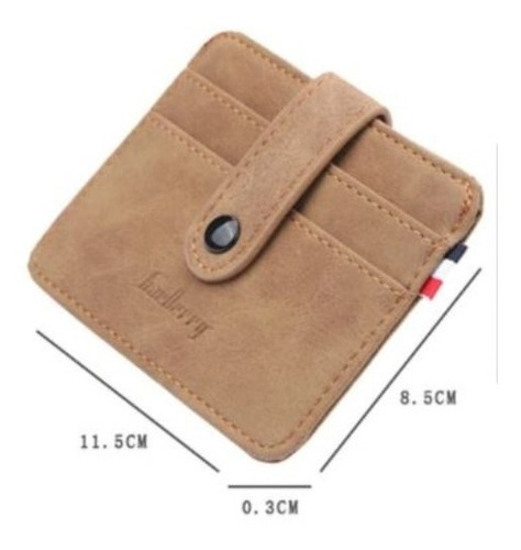 Tarjetero Baellerry Cuero Nobuk Café - 5 Tarjetas Con Broche