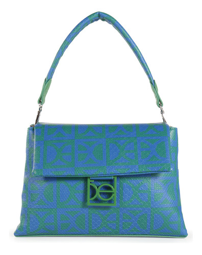 Bolsa Satchel Cloe Para Mujer Monograma Estampado Con Charm Color Verde