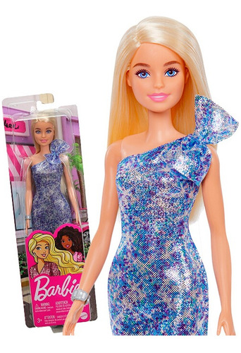 Muñeca Articulada Barbie Glitz Vestido Fiesta Tacos Altos