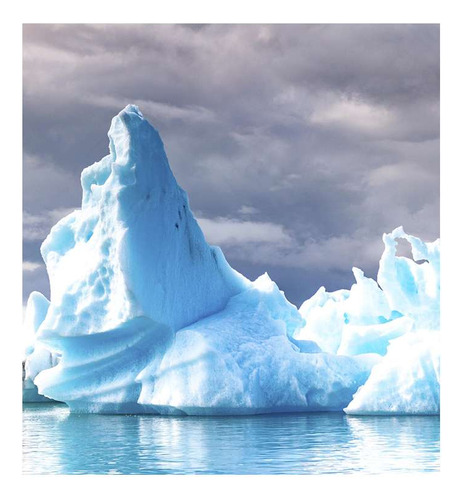 Vinilo 30x30cm Iceberg Bote Mar Helado Hielo Blanco N4