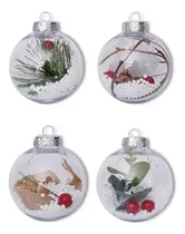 Comprar Pack 4 Chirimbolos 8cm Transparente Adornos Navidad Arbol