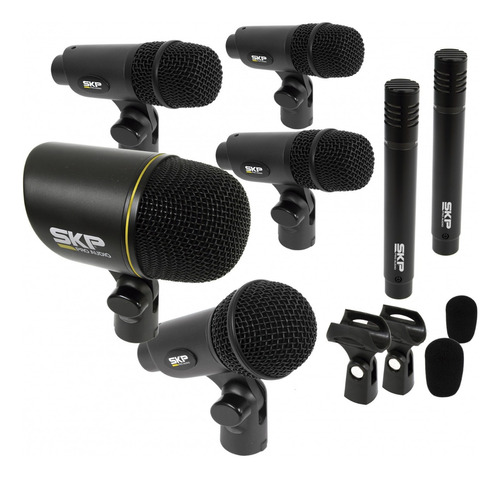 Kit Set De 7 Micrófonos Para Batería Skp Dms-7 Con Estuche