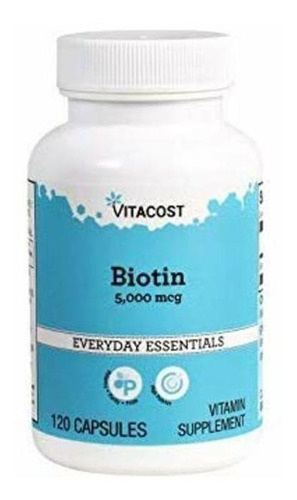 Vitacost Biotin Biotina 5.000 Mcg - 120 Cápsulas