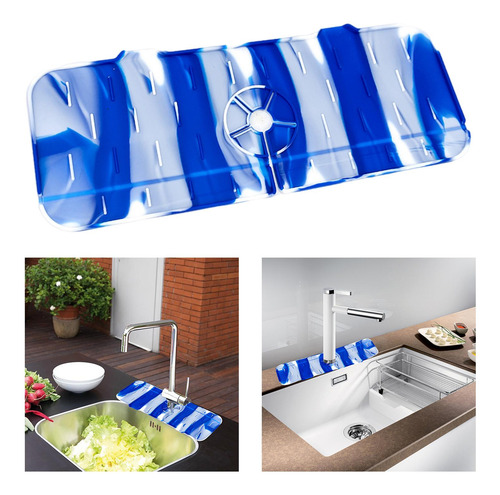 2 Grifo De Cocina Fregadero Barra De Protección Azul