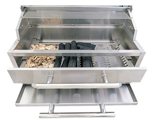 Churrasqueira A Gás De Embutir Hibrida Flex Inox Gás Carvão