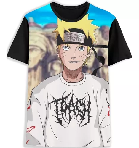 Camiseta Camisa 3d Full Anime Naruto Uzumaki Desenho Animado