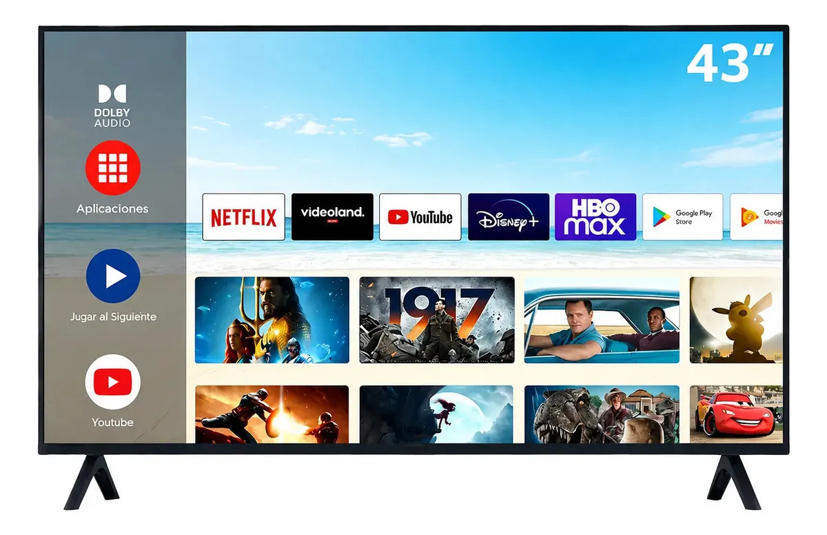 Smart Tv 43 Polegadas Hd Android Hdmi Usb Wi-fi, Tela Full Hd - Com Controle Remoto Padrão