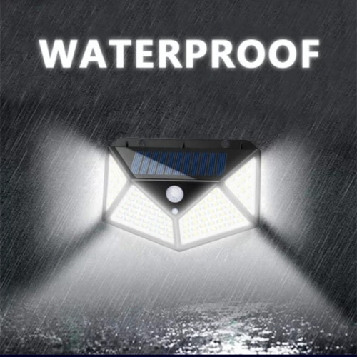 Imagen 6 de 10 de Focos Exteriores 100 Led Solar X5 + 1 Gratis Luz Fija Sensor