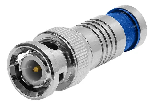 5 Conectores Bnc Rgb De Compresion Snap Azul
