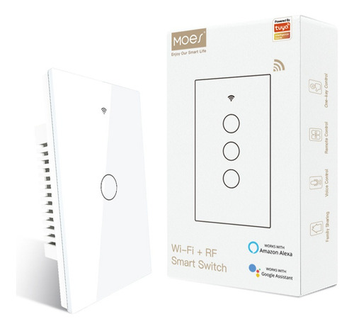 Interruptor Táctil Inteligente Wifi Rf433  Moes, 1 Vía