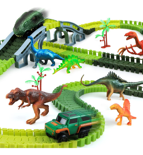 Dinosaur Toys, Kizplays 251pcs Dinosaur Race Track Toys, Cre