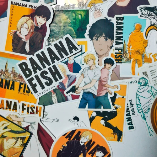 Stickers Autoadhesivos Banana Fish Pack De 12 Unidades