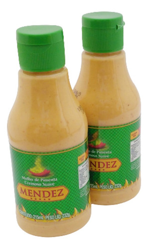 Kit Molho De Pimenta Mendez 215ml 02 Cremosa Suave