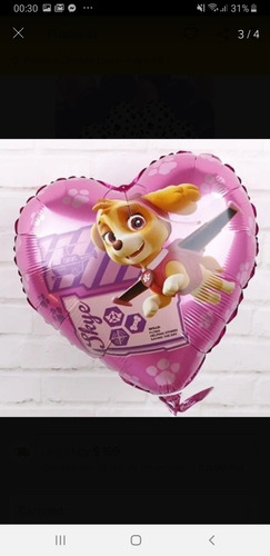 Imagen 3 de 5 de Pack De 53 Globos De Paw Patrol SkyeIncluye Numero 80cm
