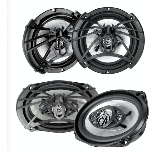 Kit Bocinas 2 Pares 6x5, 6x9 Cono Plata Soundstream