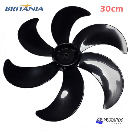 Hélice Ventilad Britânia 30cm B30 Turbo 6 Pás Preta Original