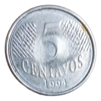 Moeda 5 Centavos 1994 Com Anomalia #av (Usado)