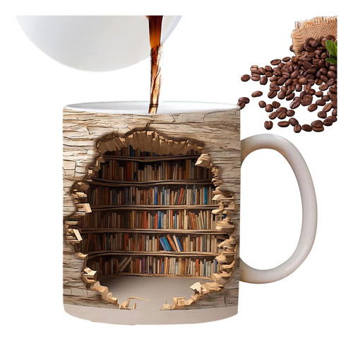 Taza De Estantería 3d, Taza De Estantería De Biblioteca