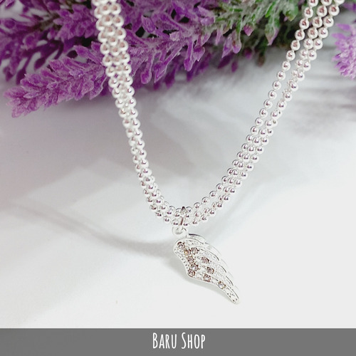 Imagen 5 de 8 de Pulsera Triple Vuelta Acero Blanco Con Dije Ala Con Cubics