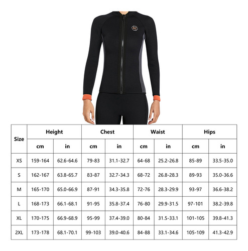 Camisa De Neoprene Feminina De Manga Comprida De 3 Mm
