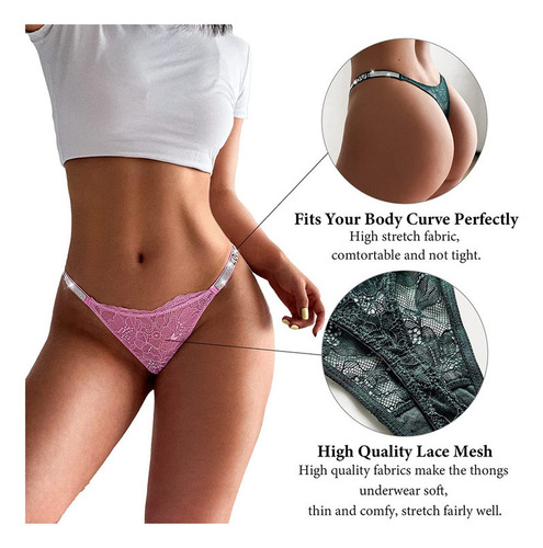Tanga Sexy Para Mujer Bragas De Algodón Con Espalda En T A