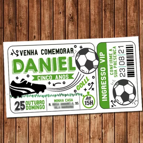 Convite Digital Aniversário Futebol Flamengo Ingresso