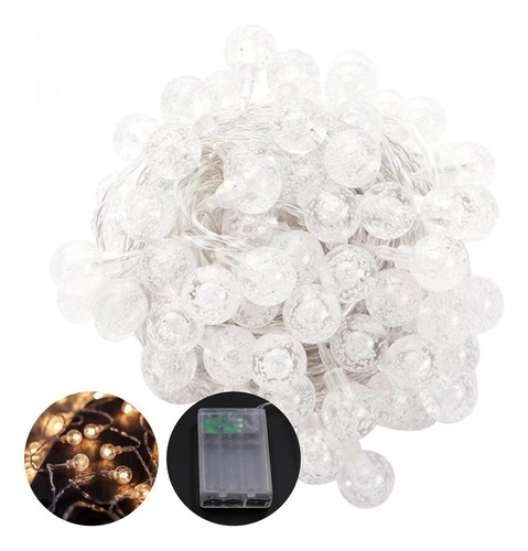 Lámpara De Cuerda Con Diseño De Globo De Burbujas, 50 Led, 5