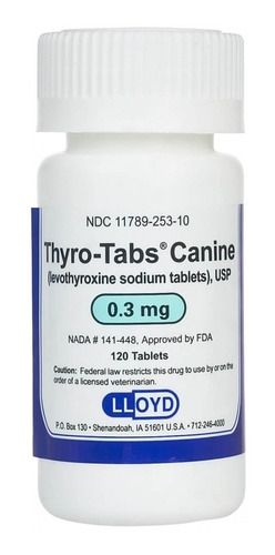 Imagen 1 de 3 de Thyrotabs Hipotiroidismo Perros 0,3mg X 120 Tabletas