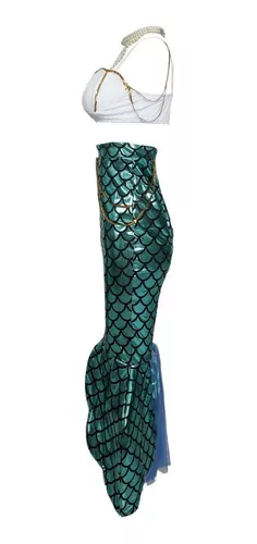 Vestido Adulto Similar Fantasia Cosplay Sereia Ariel